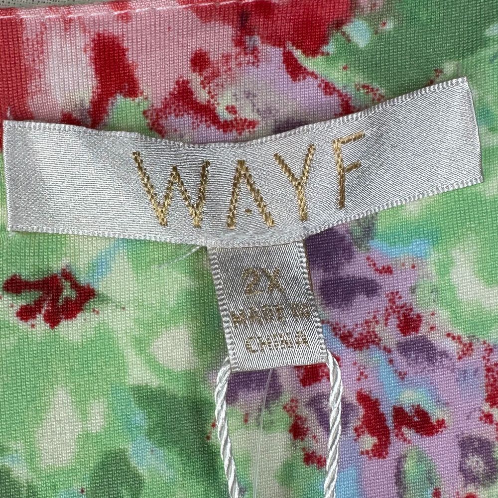 New WAYF Floral Print Cherise Watercolor Midi Dress size 2X Multicolor - Picture 2 of 9